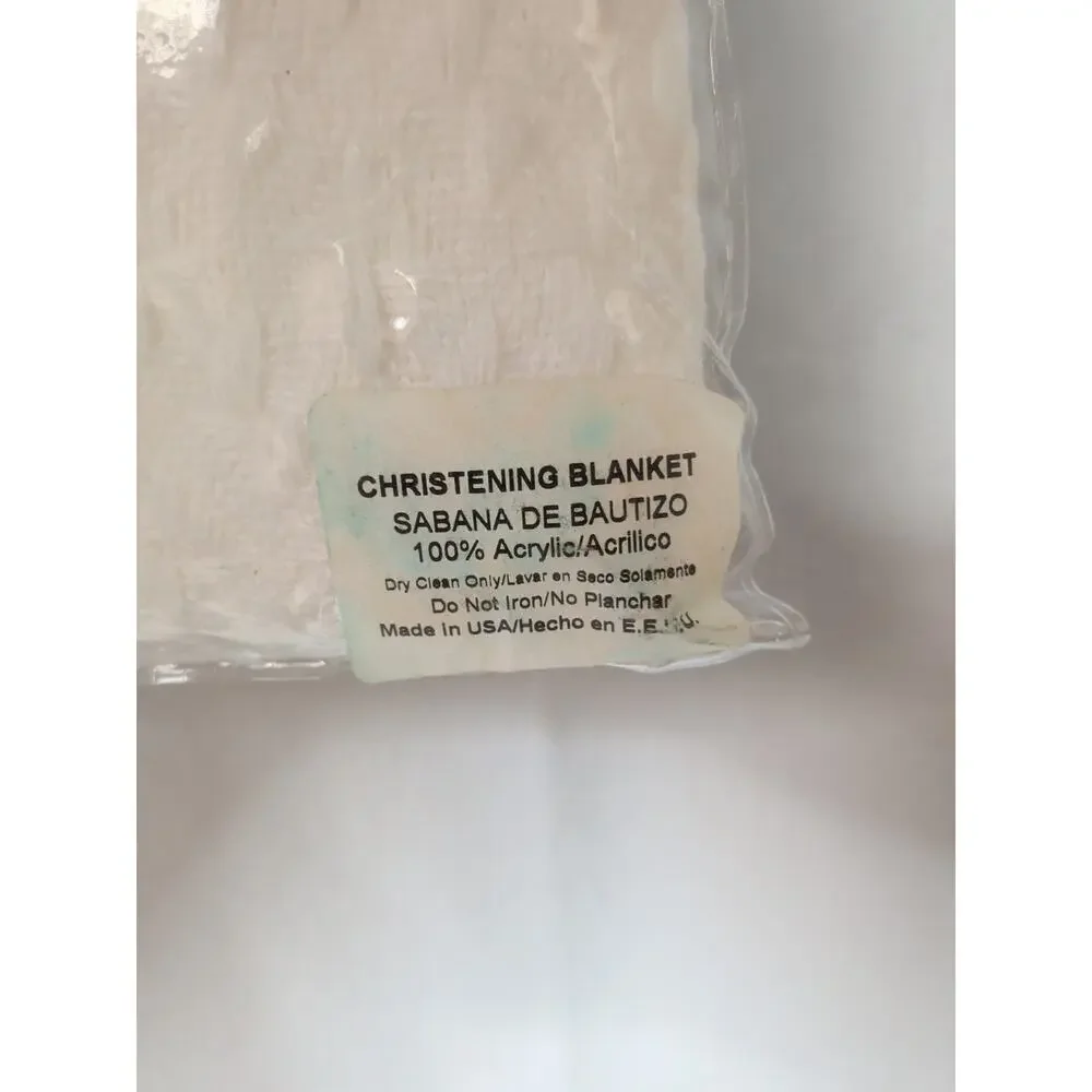 NWT Vintage White Keepsake Infant Shawl Christening Blanket